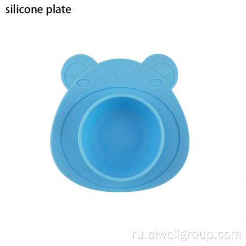 Детский силиконовый мультфильм творческий медведь тарелка